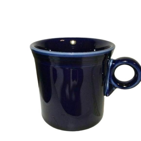 Fiesta Round O blue Handled Mugs Coffee‎ cups set of 2 - Picture 1 of 8